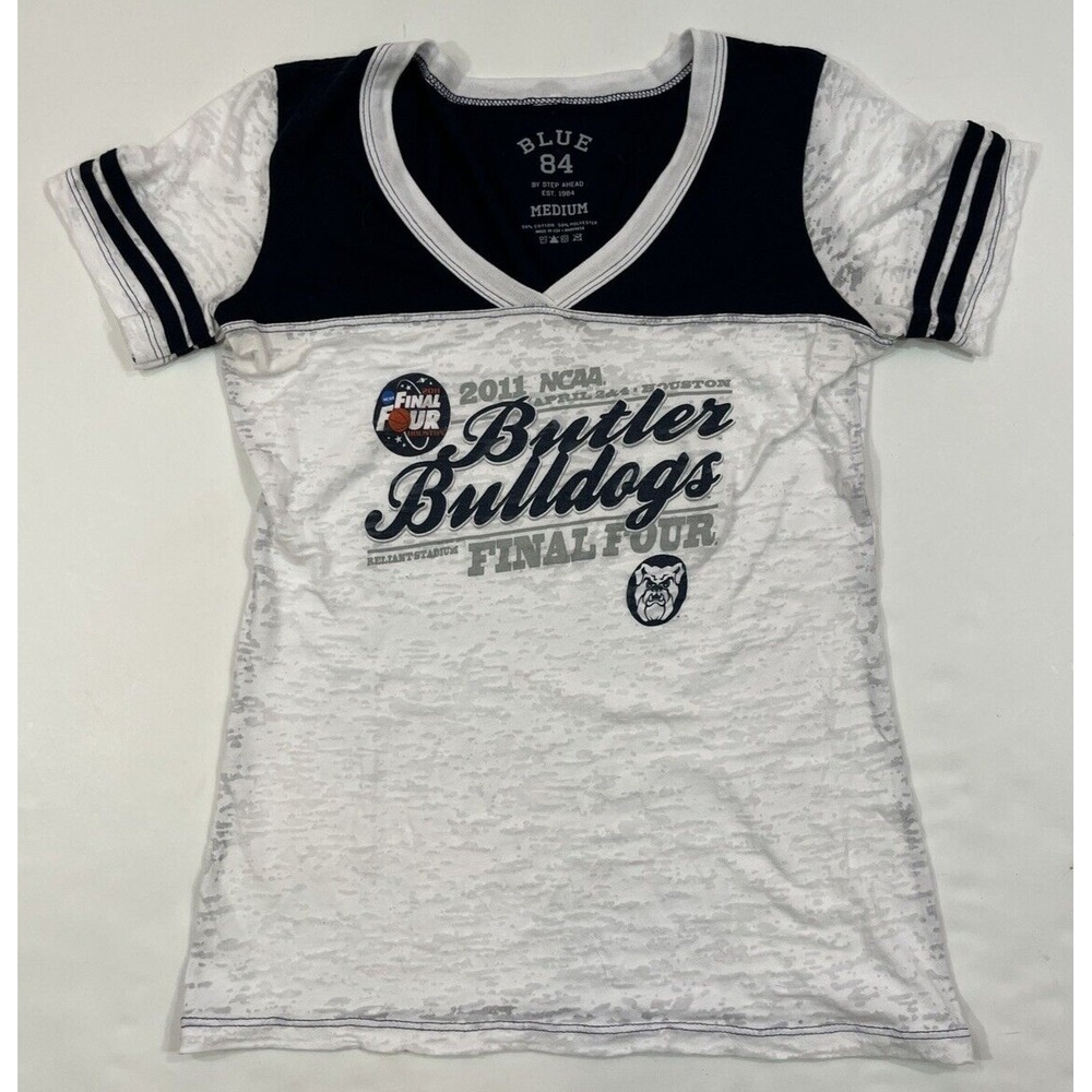 Blue 84 Womens Medium Butler Bulldogs NCAA Final Four 2011 T Shirt White Navy